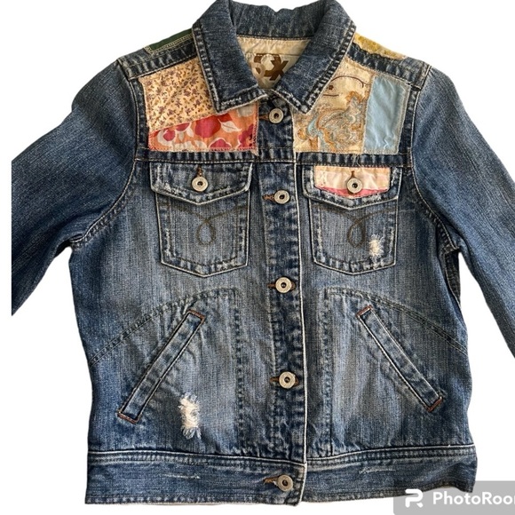 Roxy Patchwork Denim Jacket Size Small Cowboycore - Picture 2 of 6
